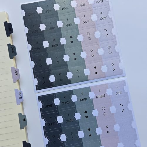 Monthly Tabs Adhesive Tabs Designer Zubehör für Office Study Planer Organisationen (Forest) von Etncy Life