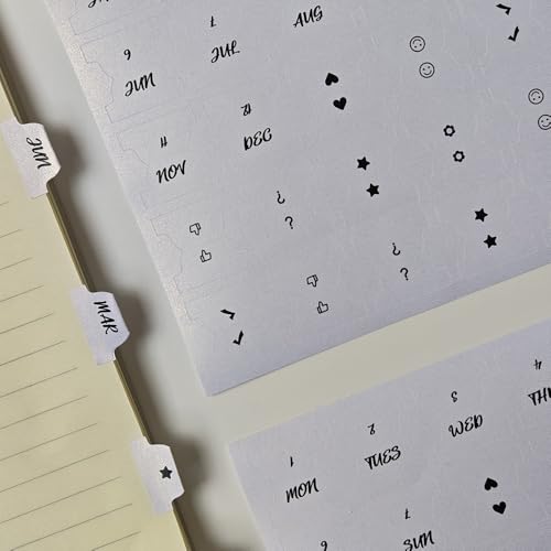 Planer Monthly Tabs Adhesive Tabs Designer Zubehör für Monats-, Wochen- und Tagesplaner, Kalender oder Journal (Milk) von Etncy Life