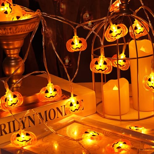 Etopgo Halloween Deko Lichterkette, 3M 20 LED Kürbis Lichterkette Batterie mit 6H Timer, Orange Kürbis Lichter für Innen Außen, Halloween Party, Garten Etopgo Halloween Deko Lichterkette, 3M 20 LED Kürbis Lichterkette Batterie mit 6H Timer, Orange Kürbis Lichter für Innen Außen, Halloween Party, Garten von Etopgo