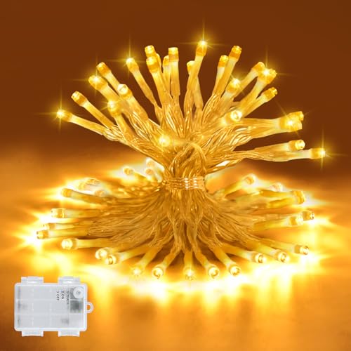 Etopgo Lichterkette Batterie,3M 30LED Warm weiß Außen Lichterketten mit 6h timer,IP65 Wasserdicht Lichterkette Batterie für Innen außen Weihnachtsdekorationen r,Party,Garten von Etopgo