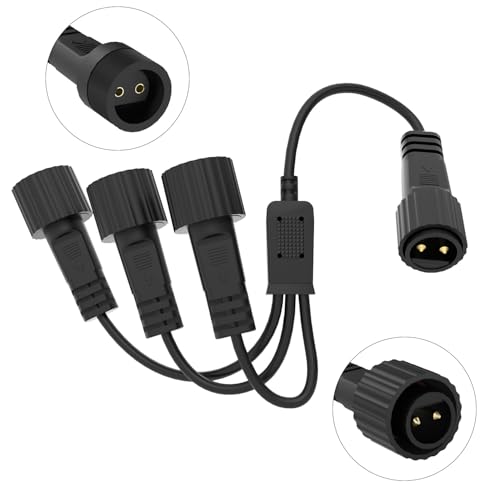 Etopgo Lichterkette Verteiler, 2 Pin Verlängerungskabel, Lichterketten-Splitter IP65 Wasserdicht 1 zu 3 Y-Verteiler für Weihnachtsbeleuchtung Außen, Eisregen Lichterkette und G40 Globe Lichterkette von Etopgo
