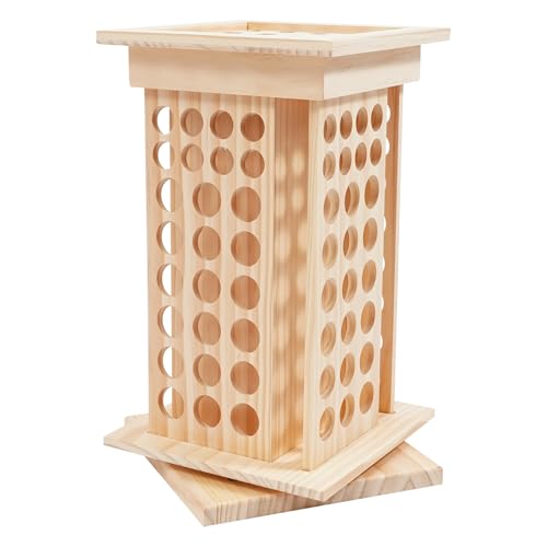 Etrhdfyts Drehbarer Ätherisches Öl Display Ständer, Aufbewahrungsbox aus Holz mit 125 Löcher 4 Seiten, Nagellack Organizer Aromatherapie Öle Gestell Halter Anzeige für Trägeröl, Duftöle, Parfüm Etrhdfyts Drehbarer Ätherisches Öl Display Ständer, Aufbewahrungsbox aus Holz mit 125 Löcher 4 Seiten, Nagellack Organizer Aromatherapie Öle Gestell Halter Anzeige für Trägeröl, Duftöle, Parfüm von Etrhdfyts