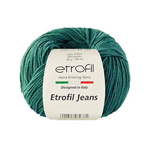 5 Knäuel (Knäuel) Etrofil Jeans Garn, 55 % Baumwolle, 45 % Acryl, 50 g (1,76 oz), 160 m (174 yds), Garngewicht 2: Fine-Sport, - 41 von Etrofil