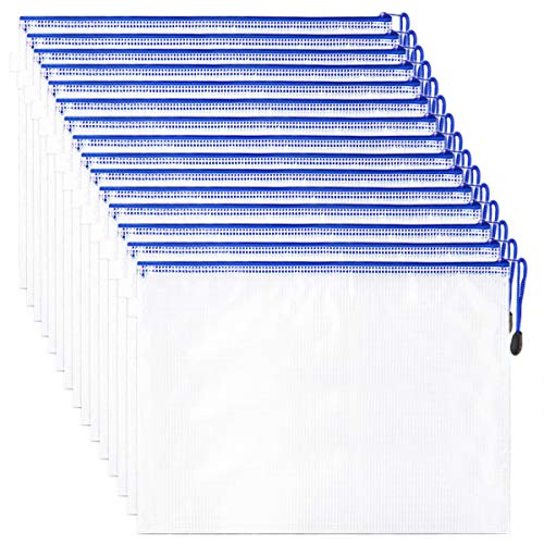 Etroshare 15 Stück Reißverschlussordner Reißverschlusstasche A4 Datei Dokumententaschen mit Reißverschluss A4 Zipper Tasche für Dateiordnung, Lagerung von Schreibwaren, Kosmetikwaren von Etroshare