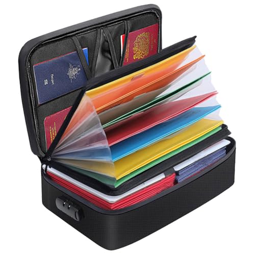 Feuerfeste Dokumentenbox, Akten-Organizer mit Schloss, feuerfeste Dokumententasche, wasserdicht, feuerfest, für Reisen, wichtige Dokumente, Organizer, Halter, tragbarer Akten-Organizer Feuerfeste Dokumentenbox, Akten-Organizer mit Schloss, feuerfeste Dokumententasche, wasserdicht, feuerfest, für Reisen, wichtige Dokumente, Organizer, Halter, tragbarer Akten-Organizer von Ettonsun