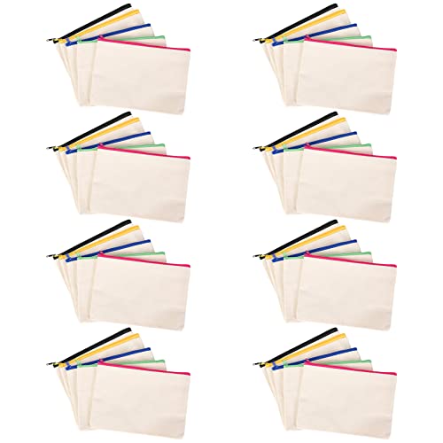 Etyrerre 40 StüCk Leinwand Kosmetik Tasche Leinwand Reiß Verschluss Tasche Bleistift Etui DIY Hand Gefertigte Tasche DIY Handwerks Schule Multi Farbe Reiß Verschluss von Etyrerre
