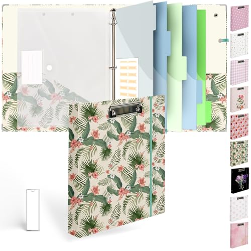 Etzul 3-Ringbuch mit Klemmbrett – tropisches Palmblatt-Design, inklusive Trennwänden, Aktenbeutel und Rückenschild – perfekt für Schule, Büro und Organisation Etzul 3-Ringbuch mit Klemmbrett – tropisches Palmblatt-Design, inklusive Trennwänden, Aktenbeutel und Rückenschild – perfekt für Schule, Büro und Organisation von Etzul