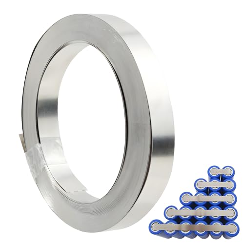 EuAcesry Band aus vernickeltem Stahl, 0,15 x 8 mm x 10 m, Nickel-Streifen zum Löten von Batterien, Zubehör zum Schweißen von Batterien Spot Welding 18650, vernickeltes Band von EuAcesry