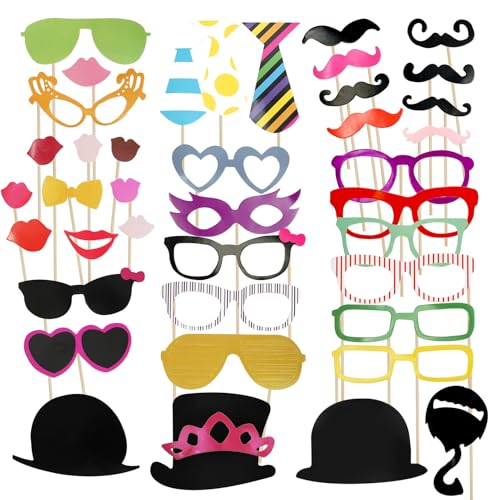 EuAcesry Foto Booth Props Gadget, 58 Stück Zubehör Photo Booth für Partys und Geburtstage, DIY Papier Foto Dekoration für Geburtstag Weihnachten Neujahr Karneval Hochzeit Abschlussfeier Geburt Ostern EuAcesry Foto Booth Props Gadget, 58 Stück Zubehör Photo Booth für Partys und Geburtstage, DIY Papier Foto Dekoration für Geburtstag Weihnachten Neujahr Karneval Hochzeit Abschlussfeier Geburt Ostern von EuAcesry