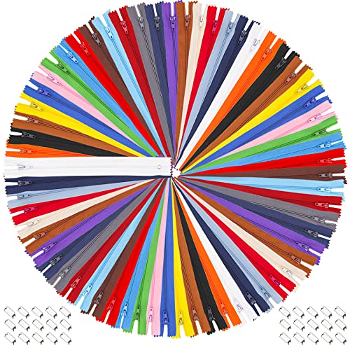 EuTengHao 100 Stück Nylon Reißverschlüsse 23 cm Näh-Reißverschlüsse mit Reißverschluss-Nähfuß für Kleidung, Taschen, Handwerk (20 Farben) von EuTengHao