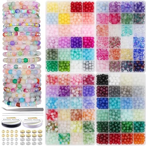 EuTengHao 8mm Glasperlen für die Schmuckherstellung Runde Kristallperlen 96 Farben mit Abstandshaltern Perlen elastische Schnüre für DIY Crafts EuTengHao 8mm Glasperlen für die Schmuckherstellung Runde Kristallperlen 96 Farben mit Abstandshaltern Perlen elastische Schnüre für DIY Crafts von EuTengHao