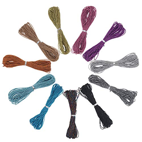 EuTengHao Elastische Kordel, 1 mm, für Armbänder, Halsketten, Schmuckherstellung, Perlen, Masken, Fantasy-Dream-Farbe, Nylon, Handstrickschnur, dekoratives Perlenfaden (11 Farben, 111 Yards) von EuTengHao
