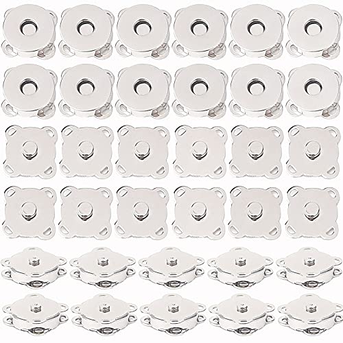 EuTengHao Magnetische Druckknöpfe Knöpfe, Silberne Magnetische Geldbeutel Schnappverschlüsse Pflaume Magnetische Schnappverschlüsse für GeldbeutelHandtaschen (15mm) von EuTengHao