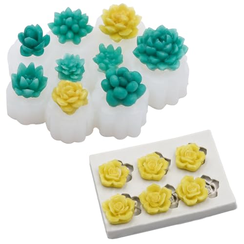 EuTengHao Silikonformen-Set Rosenform, Sukkulenten, Silikonform für Kerzenbastelarbeiten EuTengHao Silikonformen-Set Rosenform, Sukkulenten, Silikonform für Kerzenbastelarbeiten von EuTengHao