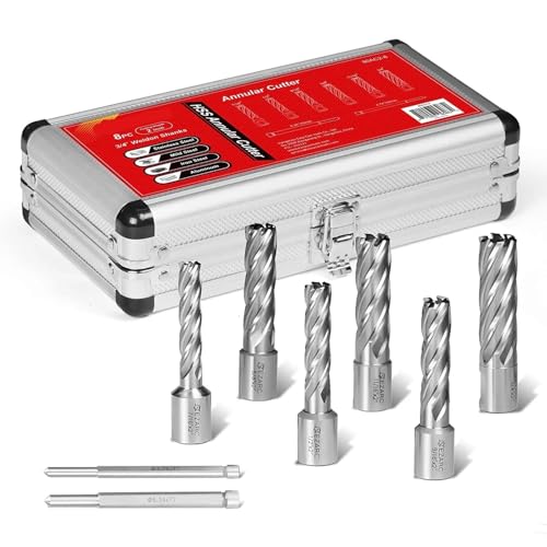 8-teiliger HSS-Ringfräsersatz, 11 mm bis 19 mm Schnittdurchmesser x 50,8 mm Schnitttiefe, 19 mm Weldonschaft for Bohren von Metall 8-teiliger HSS-Ringfräsersatz, 11 mm bis 19 mm Schnittdurchmesser x 50,8 mm Schnitttiefe, 19 mm Weldonschaft for Bohren von Metall von EuZhOuDEQiNg