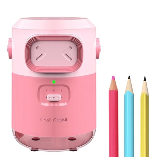 Euakee Elektrischer Bleistiftspitzer, vollautomatischer Bleistiftspitzer, automatisches Ein- und Aussteigen, wiederaufladbarer freihändiger Bleistiftspitzer für 6.5-8mm, Zuhause, Klassenzimmer (Rosa) Euakee Elektrischer Bleistiftspitzer, vollautomatischer Bleistiftspitzer, automatisches Ein- und Aussteigen, wiederaufladbarer freihändiger Bleistiftspitzer für 6.5-8mm, Zuhause, Klassenzimmer (Rosa) von Euakee