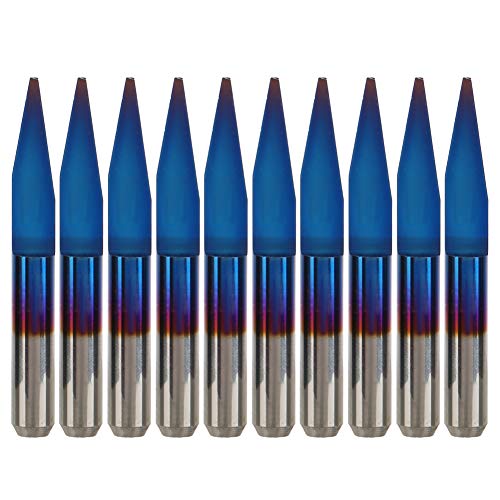 10pcs 3.175 Gravurbit, PCB -Gravurbit mit Einer Box, Bohrmaschinenständer Tungstenstahl CNC Router Tool ((20 °*0,4)) von Eujgoov