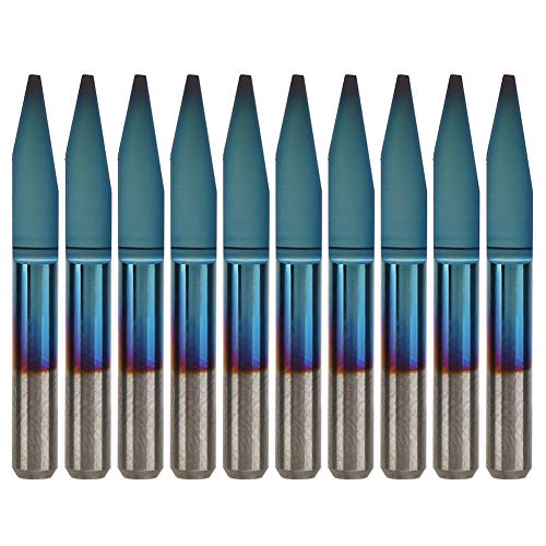 10pcs 3.175 Gravurbit, PCB -Gravurbit mit Einer Box, Bohrmaschinenständer Tungstenstahl CNC Router Tool ((20 °*0,7)) von Eujgoov