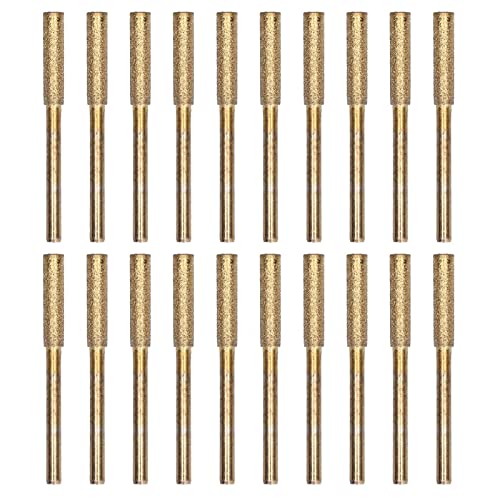 20 Stück Kettensägenschärfer Datei Eujgoov Emery Kettensägenschärfer Grat Elektrische Kettensägenschärfbits(4.8mm-Gold) von Eujgoov