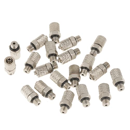 20 Stück M5 4 Mm Mini-Pneumatik, L25-204Y Mini-Pneumatik-Nippel-Druckluftanschluss, Gerader Stecker, Luftschlauch-Schnellmontage von Eujgoov