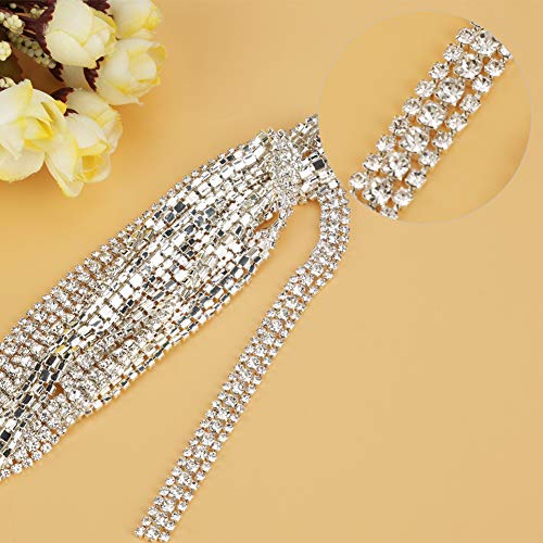 3 Reihen Mesh-Wickelrolle, Strass-Diamantband, Mesh-Strassband, Mesh-Strassband, Kristalldekoration für Hochzeit, Geburtstag, Party, Dekorationen, DIY, 97 X 1 Cm (WHITE) von Eujgoov