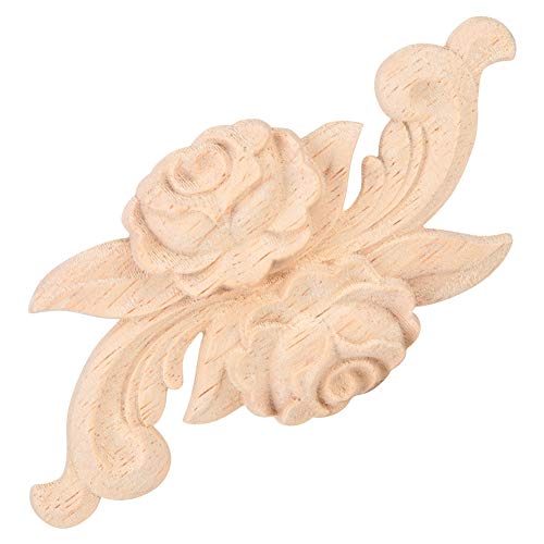 4 Holz Geschnitzte Türapplikationen, Unbemalte Rosenblumen -Ecke für Schrankschrank Wandverkleidungsdekoration Können Auch Als Wunderbare Dekoration für Ihre Wände, Türen, Verwendet Werden, (Typ D) 4 Holz Geschnitzte Türapplikationen, Unbemalte Rosenblumen -Ecke für Schrankschrank Wandverkleidungsdekoration Können Auch Als Wunderbare Dekoration für Ihre Wände, Türen, Verwendet Werden, (Typ D) von Eujgoov