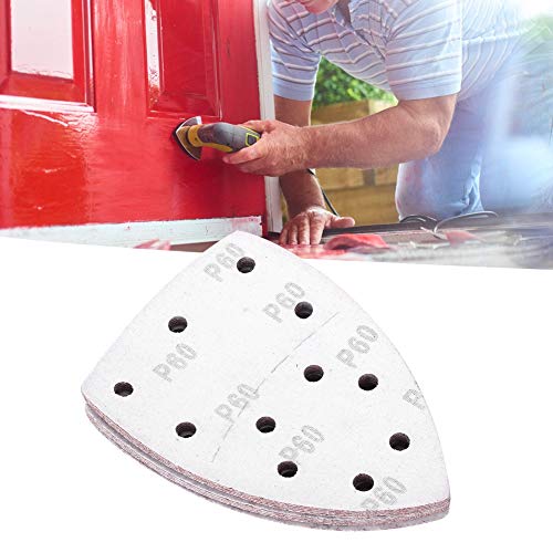 60pcs Mausschleifblätter Schleifeln 11 Löcher Schleifpalmaluminiumoxid-Schleifpolster, Hochwertige, Grobe/mittlere/feine Noten mit Standard-Fixierkissen Zum Polieren (60 Maschen) von Eujgoov