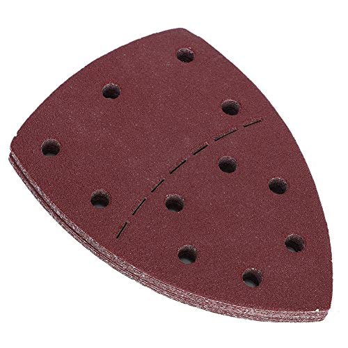 60pcs Mausschleifblätter Schleifeln 11 Löcher Schleifpalmaluminiumoxid-Schleifpolster, Hochwertige, Grobe/mittlere/feine Noten mit Standard-Fixierkissen Zum Polieren (80 Maschen) von Eujgoov