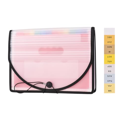 Erweiterbarer Dateiordner, 24 Taschen -Dokumentorganisator Rainbow Color mit Etiketten, Handlungs- und Verschlussverschlüssen für Zuhause, Büro, Schule, A4, (24 Taschen Ordner) von Eujgoov