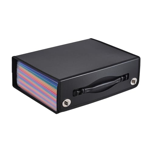 Erweiterbarer Dateiordner, 24 Taschen -Dokumentorganisator Rainbow Color mit Etiketten, Handlungs- und Verschlussverschlüssen für Zuhause, Büro, Schule, A4, (24 Taschensack) von Eujgoov