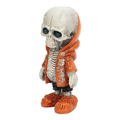 Eujgoov 1.6x2.2x5.3in Harz Skelettfiguren, Exquisite Halloween -Schädelskulpturen, Horror -Ornamente für Spukhäuser (D) von Eujgoov