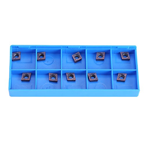 Eujgoov 10 Stück CNC Drehmaschinen Dreheinsätze 3D Druckerteile und Zubehör Wendeplatten mit Massivem Einsatz und Kunststoffbox CCMT060204 VP15TF Eujgoov 10 Stück CNC Drehmaschinen Dreheinsätze 3D Druckerteile und Zubehör Wendeplatten mit Massivem Einsatz und Kunststoffbox CCMT060204 VP15TF von Eujgoov