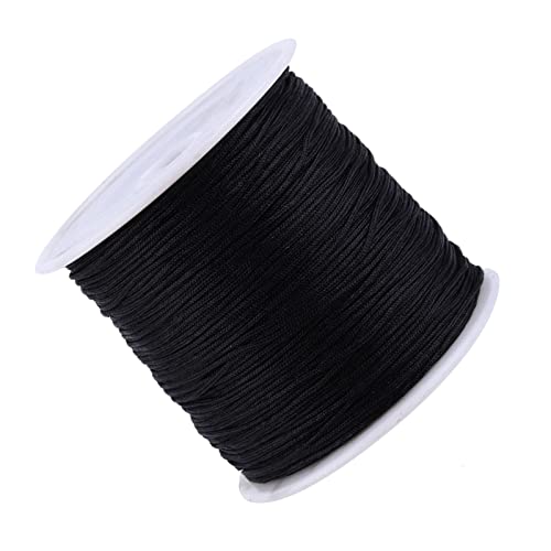 Eujgoov 100 M X 0,8 Mm Nylon Chinesische Chinesische Knotenschnur, Strickseil, Schwarze Kordel Paracord 1 Mm Knotenschnur Rattail Makramee-Fadenschnur Schwarz Eujgoov 100 M X 0,8 Mm Nylon Chinesische Chinesische Knotenschnur, Strickseil, Schwarze Kordel Paracord 1 Mm Knotenschnur Rattail Makramee-Fadenschnur Schwarz von Eujgoov