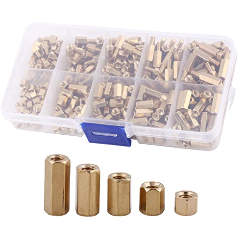 Eujgoov 300 Stück M3 Messingabstandshalter Sechskant-Stecker & Buchse Abstandsalter -Set für Motherboard-Enthält Ständer Mutter von Eujgoov