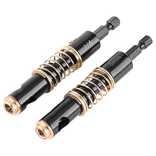 Eujgoov 5mm, 1/4" Schwarz Scharnier Bohrer 1/4 Zoll Sechskantschaft Tür Fensterschrank Selbstzentrierende Scharnier Tapper Kernlochöffnung Locher Bits Holzbearbeitungswerkzeuge(2 Sets) von Eujgoov