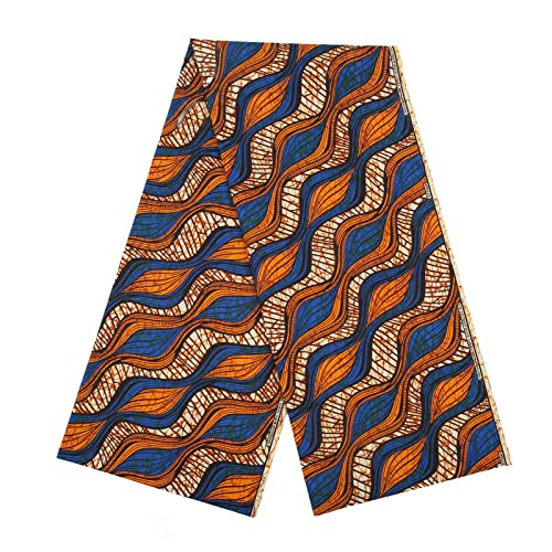 Eujgoov 6 Yards Afrikanischer Polyester-Wachsdruck-Stoff, Stoffreste zum Nähen, Afrikanischer Stoff für Partykleid DIY Bär (FP6233) von Eujgoov