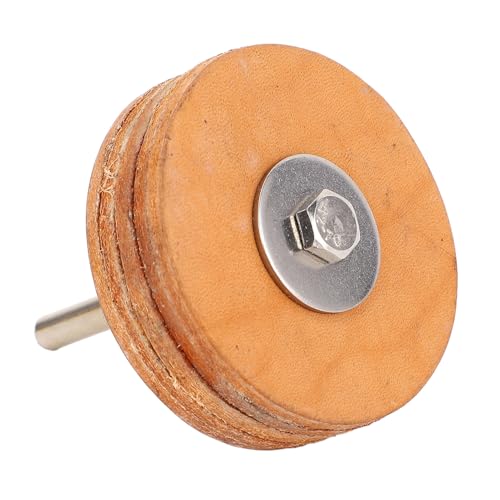 Eujgoov 60 Mm Polierscheibe, Lederpolierscheibe, Mehrschichtiges Rindsleder, Hochglanzoberfläche mit Schaft für Schmuck-Jadestein-Werkzeuge von Eujgoov
