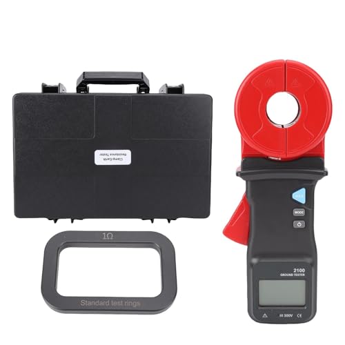 Eujgoov Boden Ohm Tester Clamp Digital Ohmmeter, 0,01-1000 Ω Hohe Auflösung, ABS-Doppel-Isolierung Automatisch mit Multimeter-Messgeräte-Tester-Klemme Digitale Spannungstools von Eujgoov