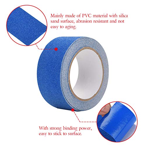 Eujgoov Bunte Bodenschlüssel Anti -Slip -Klebeband PVC Sicherheitsdekoration Nicht überrutschkleber Treppenschritt mit Premium PVC (BLUE) von Eujgoov