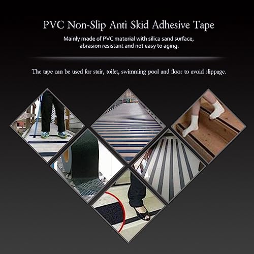 Eujgoov Bunte Bodenschlüssel Anti -Slip -Klebeband PVC Sicherheitsdekoration Nicht überrutschkleber Treppenschritt mit Premium PVC (Rot) von Eujgoov