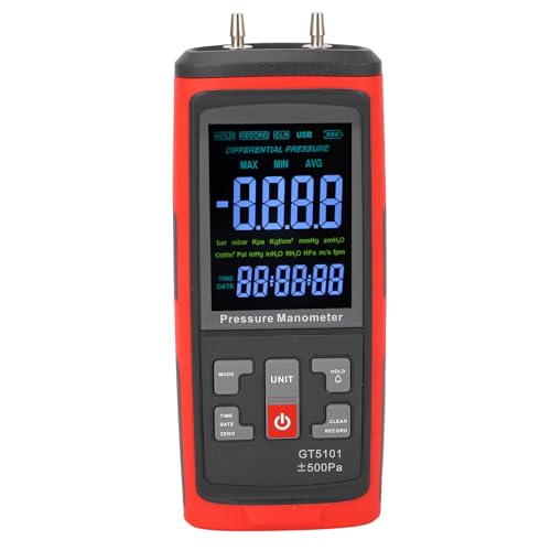Eujgoov Digital Manometer Messen Temperaturdruck LCD -Hintergrundbeleuchtung Anzeige Hochauflösende Genauigkeitsdatenspeicher Niedrige Batterieerinnerung für Verschiedene Szenarien Eujgoov Digital Manometer Messen Temperaturdruck LCD -Hintergrundbeleuchtung Anzeige Hochauflösende Genauigkeitsdatenspeicher Niedrige Batterieerinnerung für Verschiedene Szenarien von Eujgoov