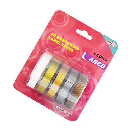 Eujgoov Etikett Maschinelles Ribbon 3D -Präge für 9 Mm, Farbenfrohes PVC -Material, 5 Rollen Beschriftungsbänder mit Starkem Klebstoff, Kompatibel mit 12813, Praktische und Effiziente Lösung für Eujgoov Etikett Maschinelles Ribbon 3D -Präge für 9 Mm, Farbenfrohes PVC -Material, 5 Rollen Beschriftungsbänder mit Starkem Klebstoff, Kompatibel mit 12813, Praktische und Effiziente Lösung für von Eujgoov