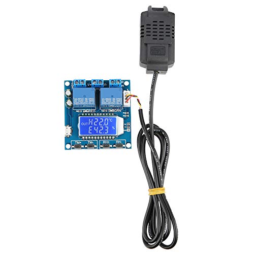 Eujgoov Temperatur- und Feuchtigkeitsmodul Digital Anzeige Steuerthermometer Hygrometer -Controller Integrierter Sensor Zum Testen Mess Thermostat von Eujgoov