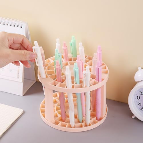 Eujgoov -UP Pinselständer Runde Pinsel Luft Trockenhackt Kunststoffbürsten Trockner Display für UP Holder (Runde Roseate) von Eujgoov