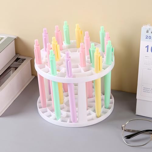 Eujgoov -UP Pinselständer Runde Pinsel Luft Trockenhackt Kunststoffbürsten Trockner Display für UP Holder (rund weiß) von Eujgoov