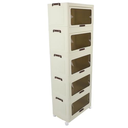 Eujgoov Vielseitiger Stapelbarer Schrank Organizer Mobiler Faltenspeicher für die Pantry -Organisation (5 Schichtengröße: 26x26x71cm) von Eujgoov