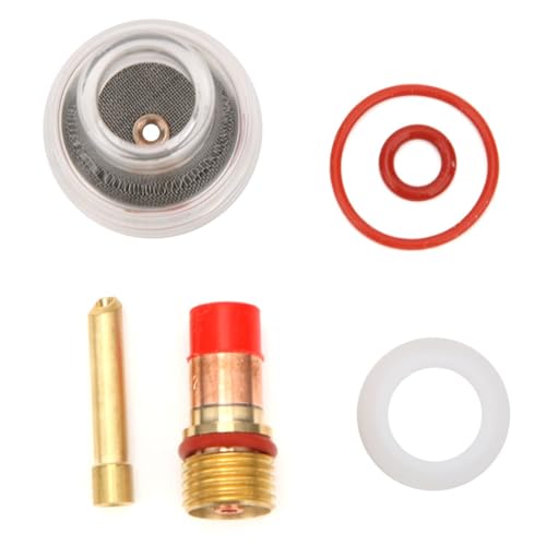 Eujgoov WP-Brenner-Glasbecher, Schweißbrenner, Gaslinse, Spannzange, Glasbecher, Wig-Schweißbrenner-Zubehörsatz für WP-17/18/26 (2.4mm) von Eujgoov