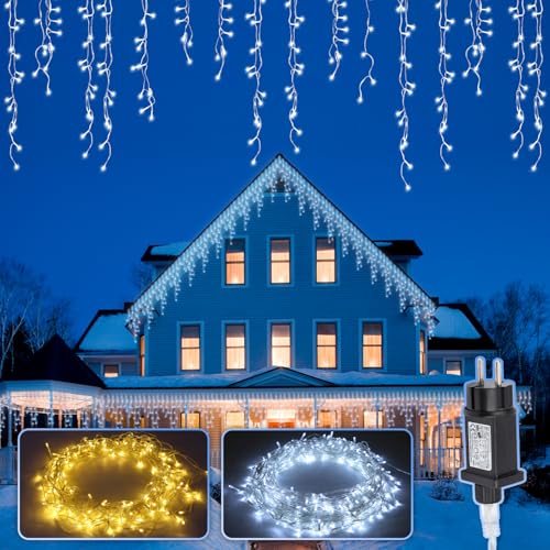 Eulenke Eisregen Lichterkette Außen&Innen, 200 LEDs, 8 Modi, Memory-Funktion, Lichterketten geeignet für große Feste wie Weihnachten und Hochzeiten, Kaltweiß Eulenke Eisregen Lichterkette Außen&Innen, 200 LEDs, 8 Modi, Memory-Funktion, Lichterketten geeignet für große Feste wie Weihnachten und Hochzeiten, Kaltweiß von Eulenke