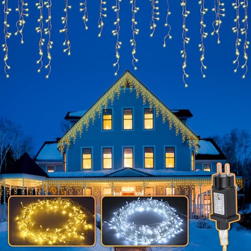Eulenke Eisregen Lichterkette Außen&Innen, 200 LEDs, 8 Modi, Memory-Funktion, Lichterketten geeignet für große Feste wie Weihnachten und Hochzeiten, Warmweiß Eulenke Eisregen Lichterkette Außen&Innen, 200 LEDs, 8 Modi, Memory-Funktion, Lichterketten geeignet für große Feste wie Weihnachten und Hochzeiten, Warmweiß von Eulenke