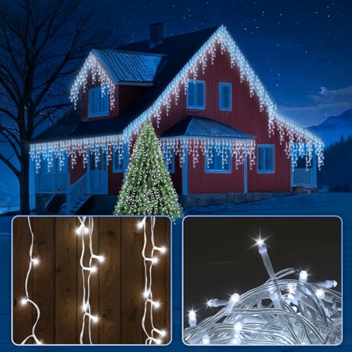 Eulenke Eisregen Lichterkette Außen&Innen, 400 LEDs, 8 Modi, Memory-Funktion, Lichterketten geeignet für große Feste wie Weihnachten und Hochzeiten, Kaltweiß Eulenke Eisregen Lichterkette Außen&Innen, 400 LEDs, 8 Modi, Memory-Funktion, Lichterketten geeignet für große Feste wie Weihnachten und Hochzeiten, Kaltweiß von Eulenke